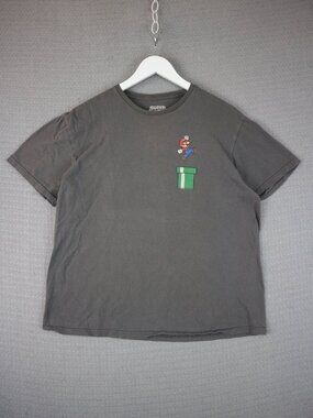 Super Mario Grey Video Game Tee Mens Large Nintendo